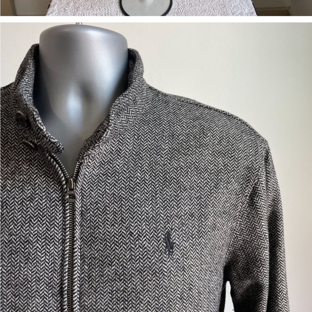 POLO RALPH LAUREN HARRINGTON FULL ZIP WOOL BLEND HERRINGBONE JACKET MEN’S MEDIUM